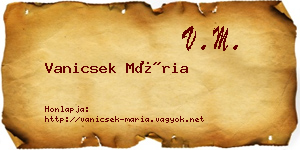 Vanicsek Mária névjegykártya