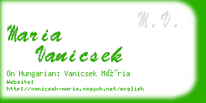 maria vanicsek business card